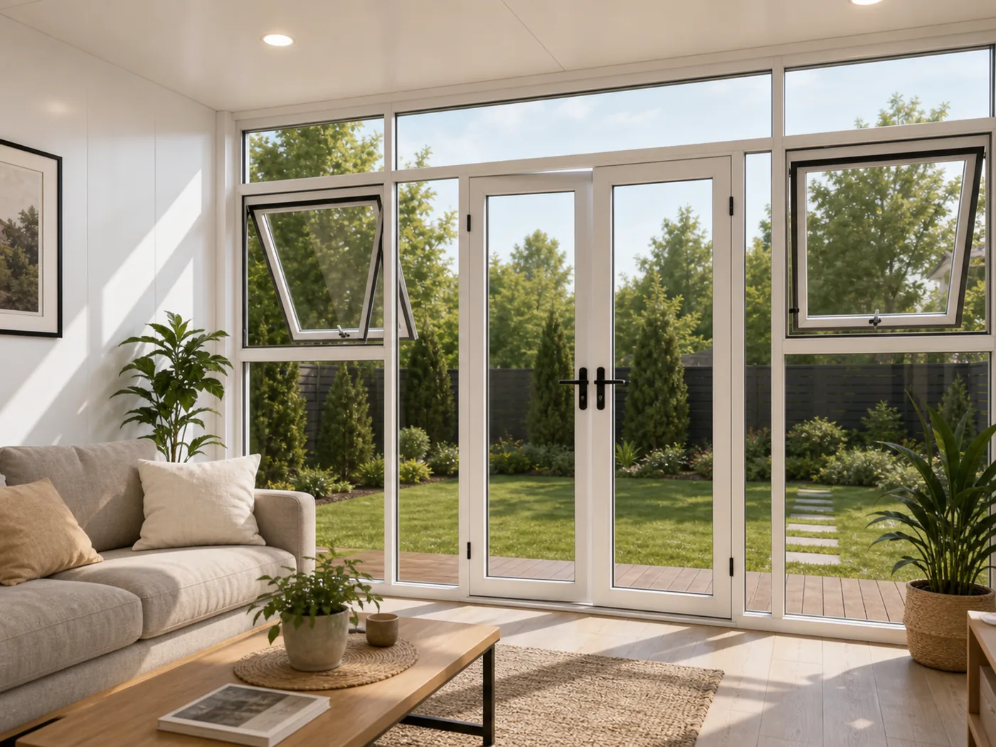 Glass room lounge interior