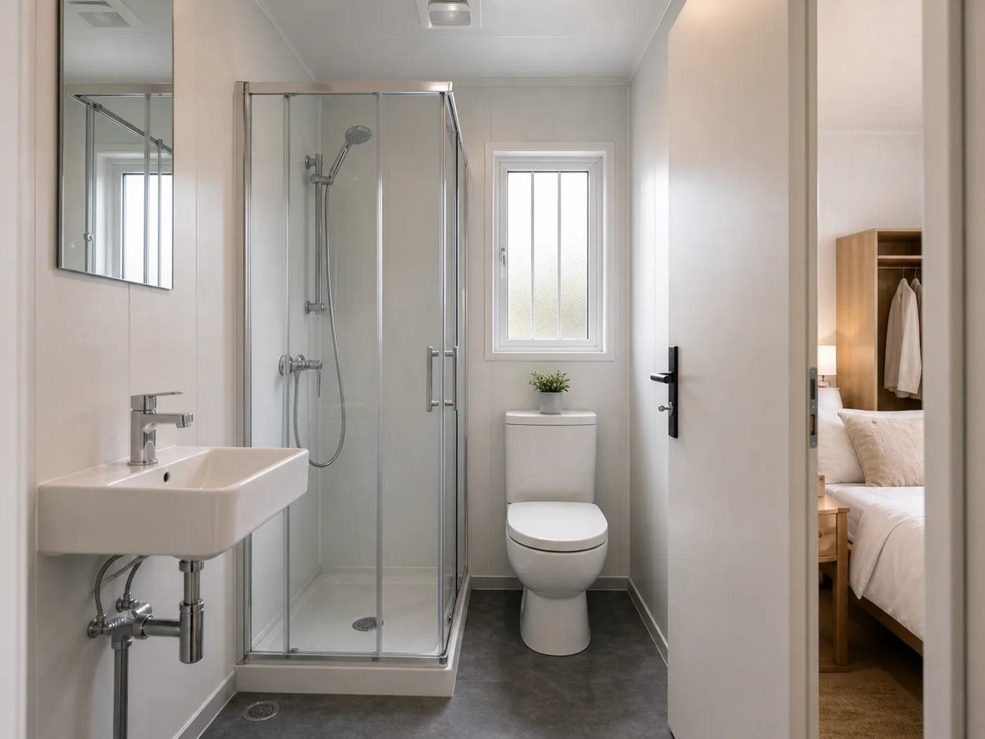 Compact bathroom details